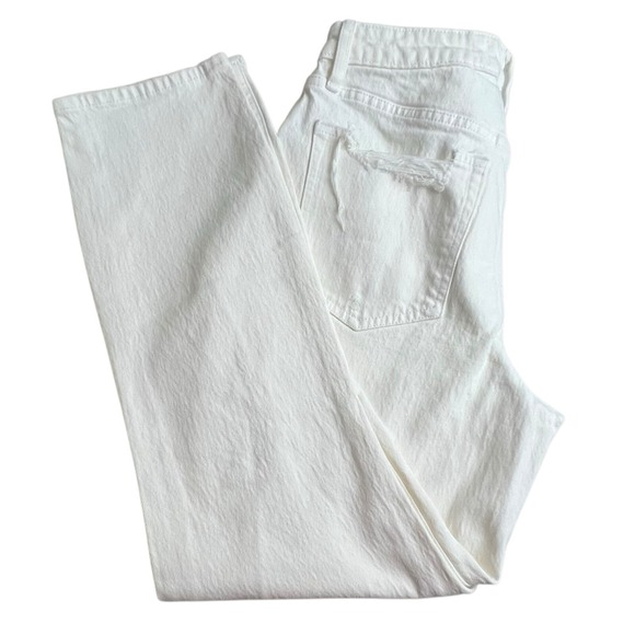 Abercrombie & Fitch Denim - Abercrombie & Fitch Curve Love Womens 6 White Distressed‎ High Rise Mom Jeans